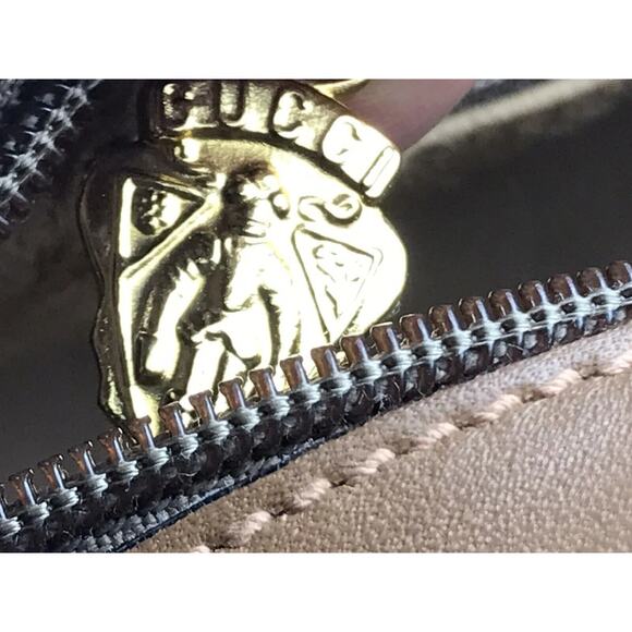 Authentic 1980's Gucci Supreme GG Monagram Coated Canvas Leather Trim Tan Purse - Picture 9 of 14